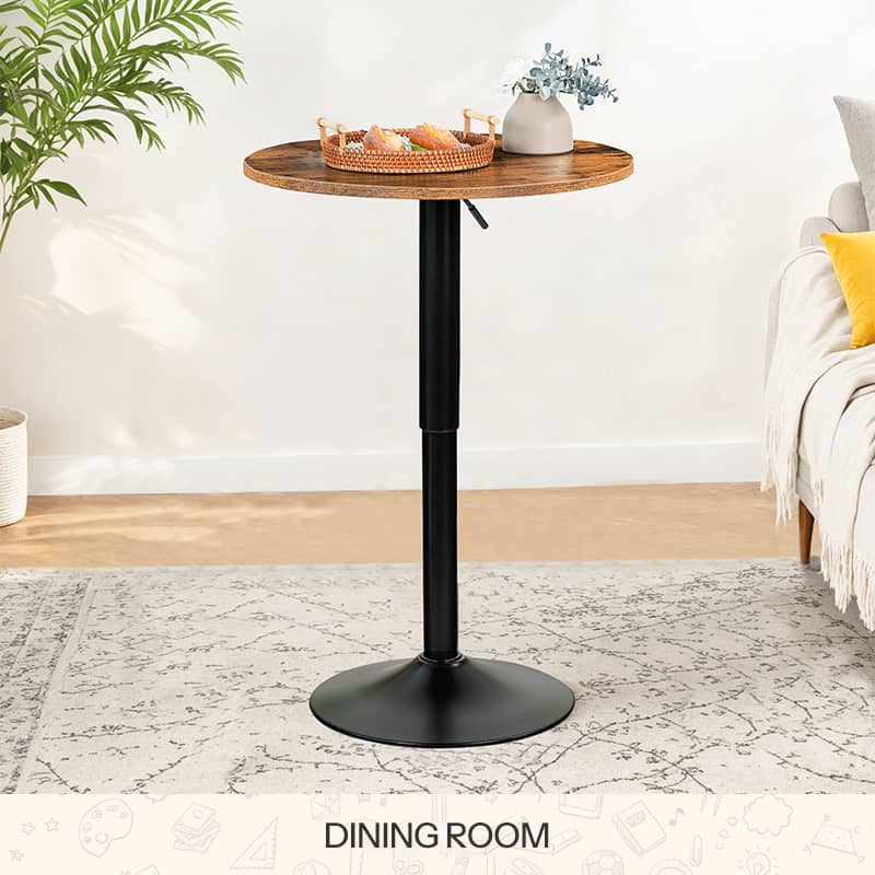 Set of 2 modern black padded bar stools with metal frames placed by a wooden kitchen island bar counter.