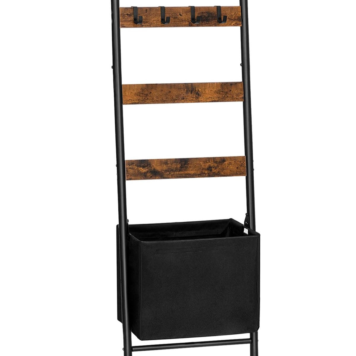 HOOBRO Blanket Ladder Rack with Basket & Hooks