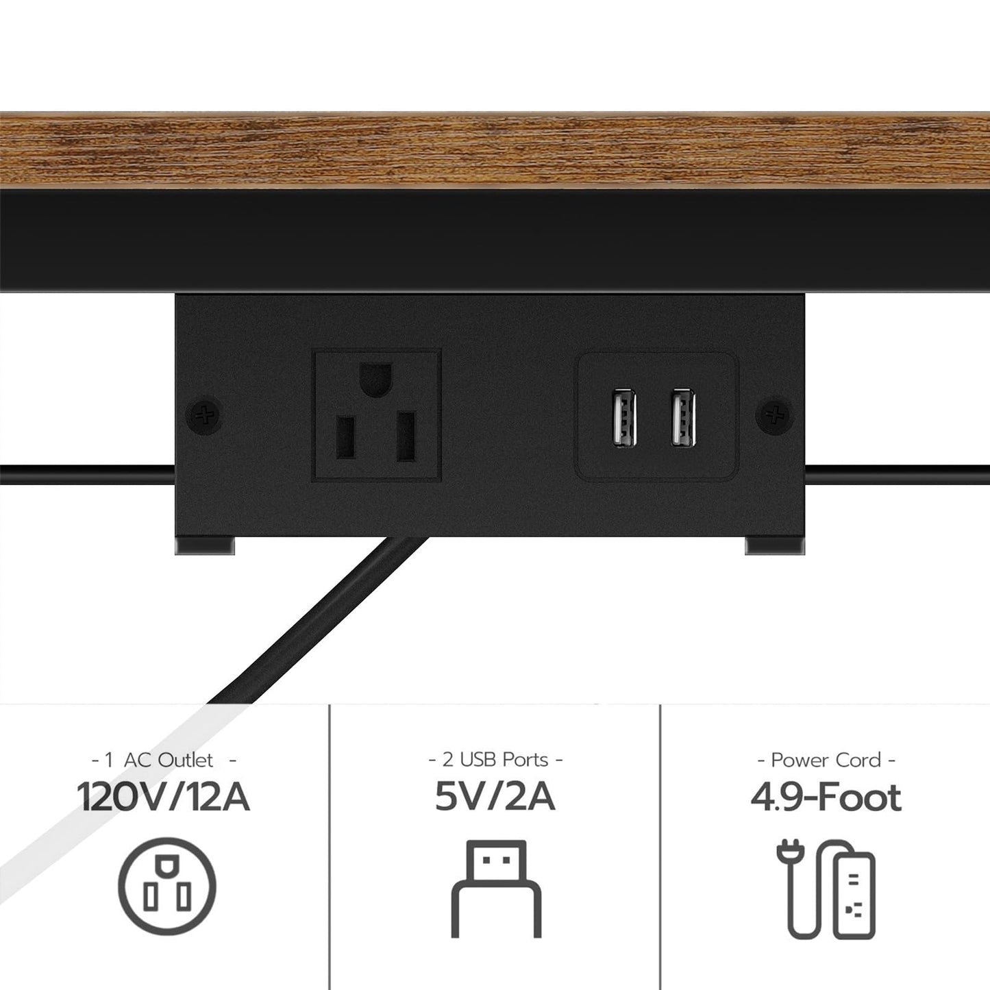 HOOBRO Bakers Rack & Microwave Stand with Power Outlet & Hooks
