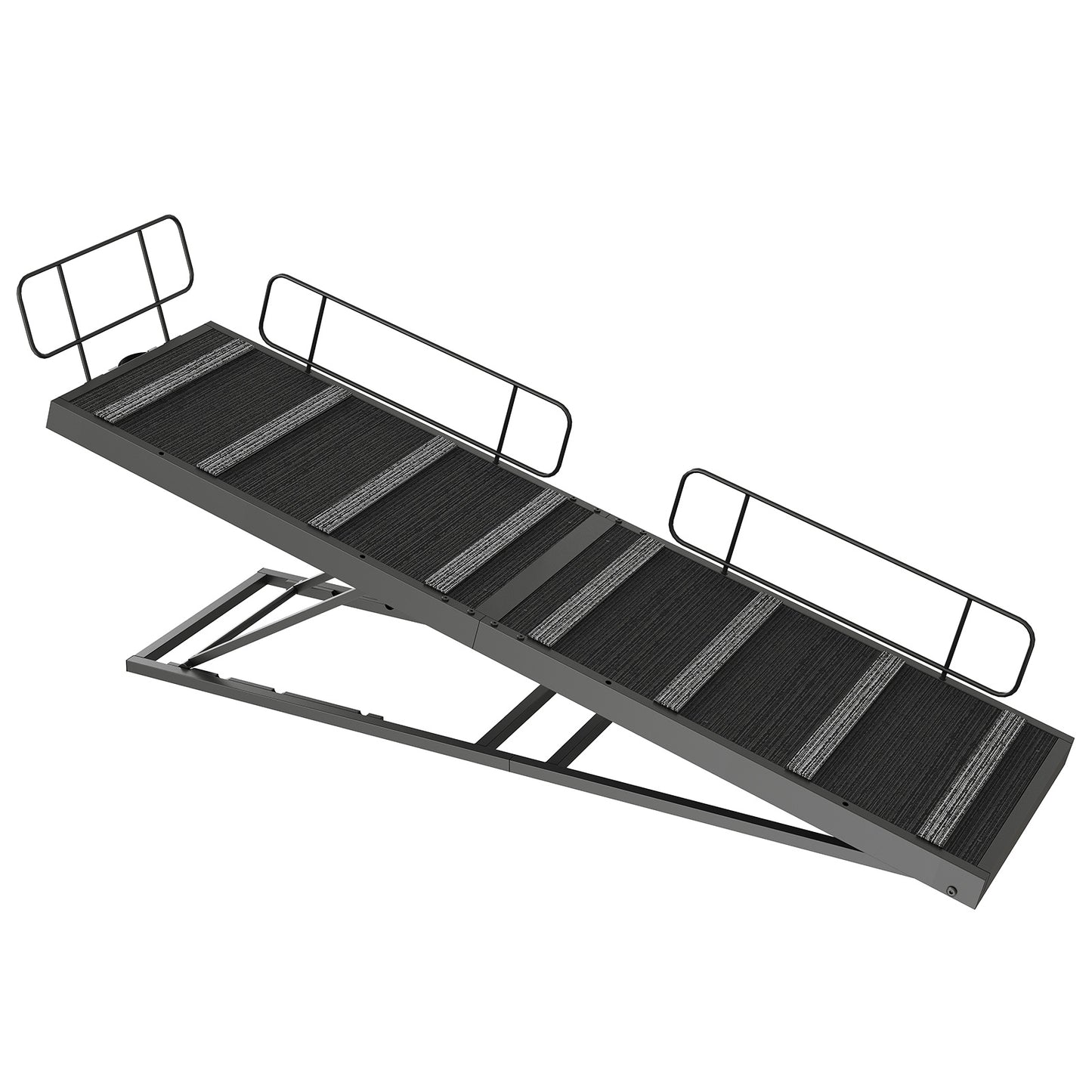 HOOBRO 63-inch L 4-Level Height Adjustable Dog Ramp for Bed