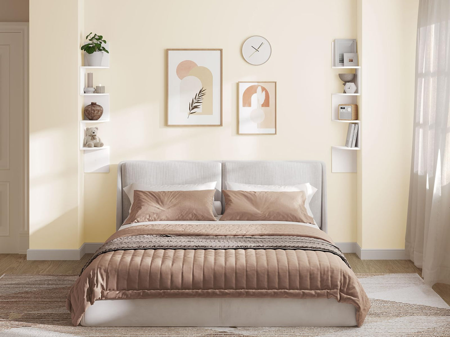 HOOBRO White Four-Tier Wall-Mounted Corner Shelf /2PICS