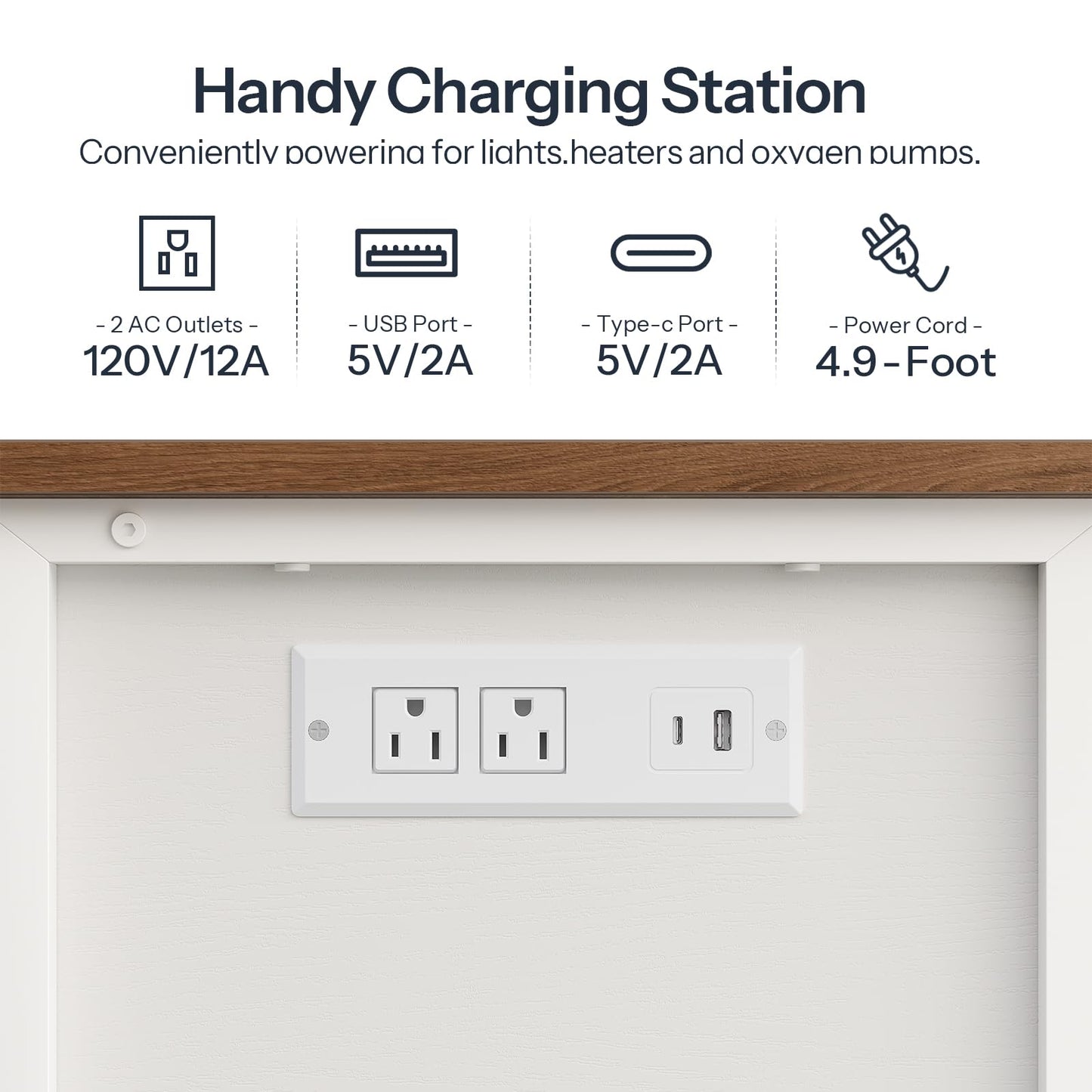 Handy charging station with multiple ports on a white background