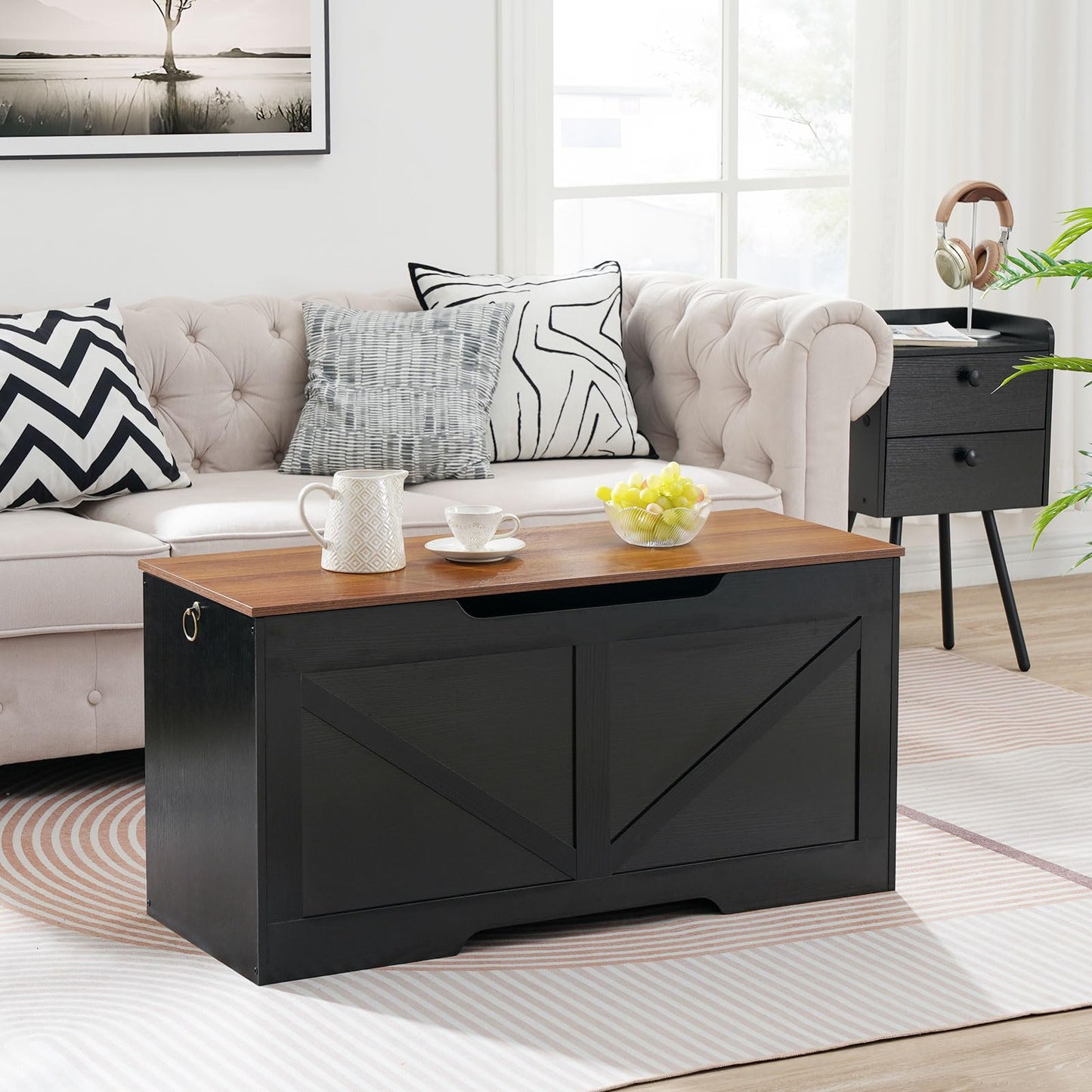 HOOBRO 39.4-inch Vintage Wooden Storage Box