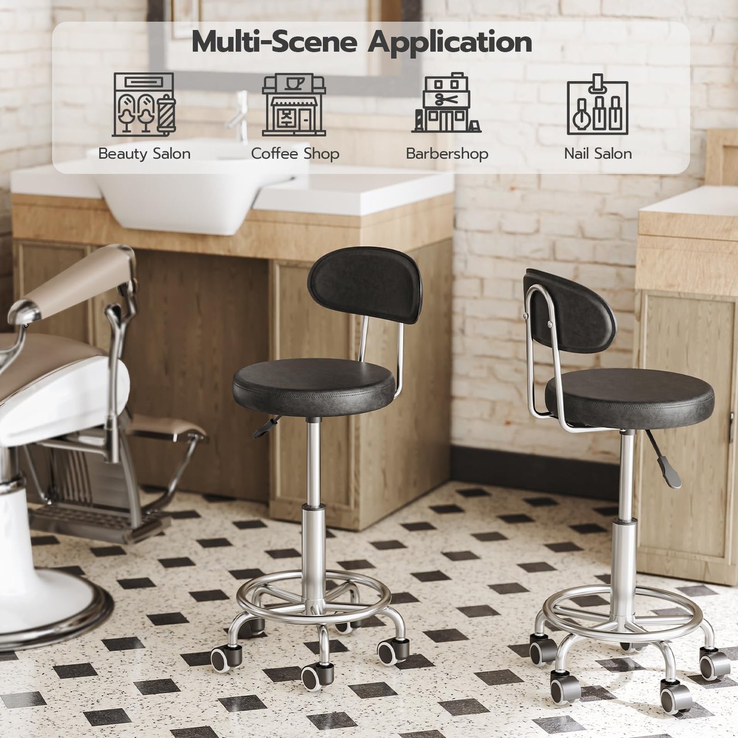 HOOBRO Height-Adjustable 360° Swivel Caster Multifunctional Office Chair