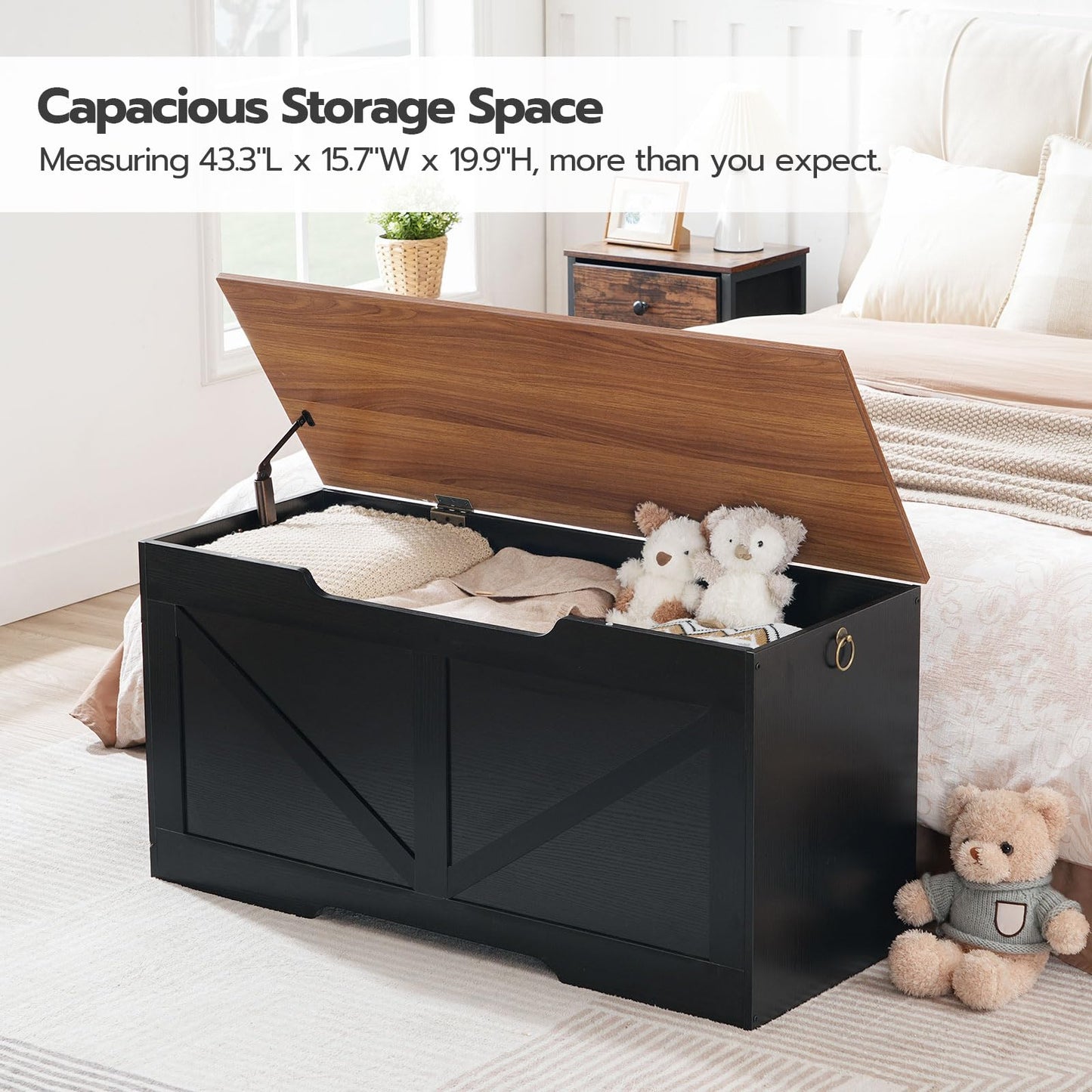 HOOBRO 39.4-inch Wooden Storage Chest