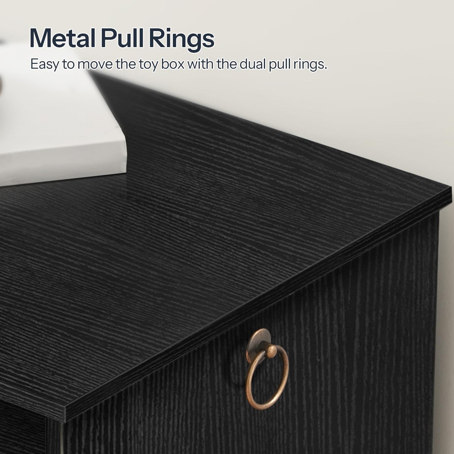 HOOBRO 43.3-inch Rattan Style Storage Bench & Toy Box