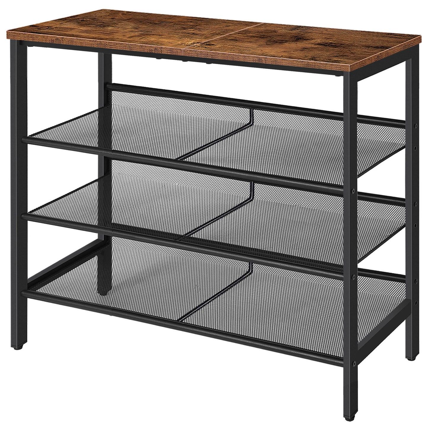 HOOBRO 4-Tier Shoe Rack with Adjustable Mesh Shelves