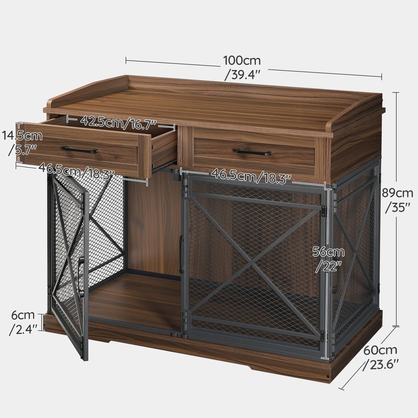 HOOBRO 39.4-inch Wooden Heavy Duty Dog Crate Furniture