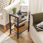 HOOBRO 3-Tier Side Table with Charging Station