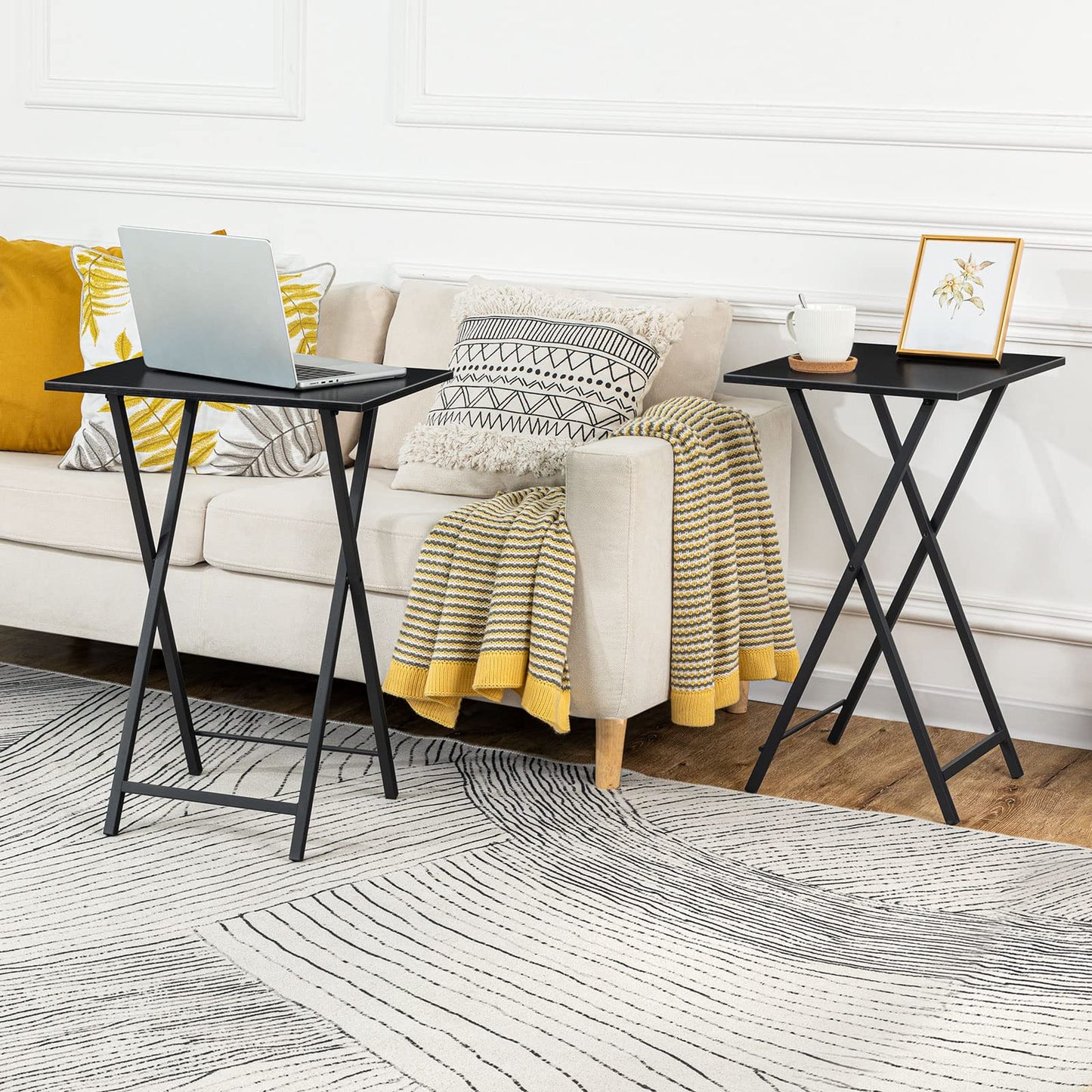HOOBRO Black Folding TV Tray Table /2PICS