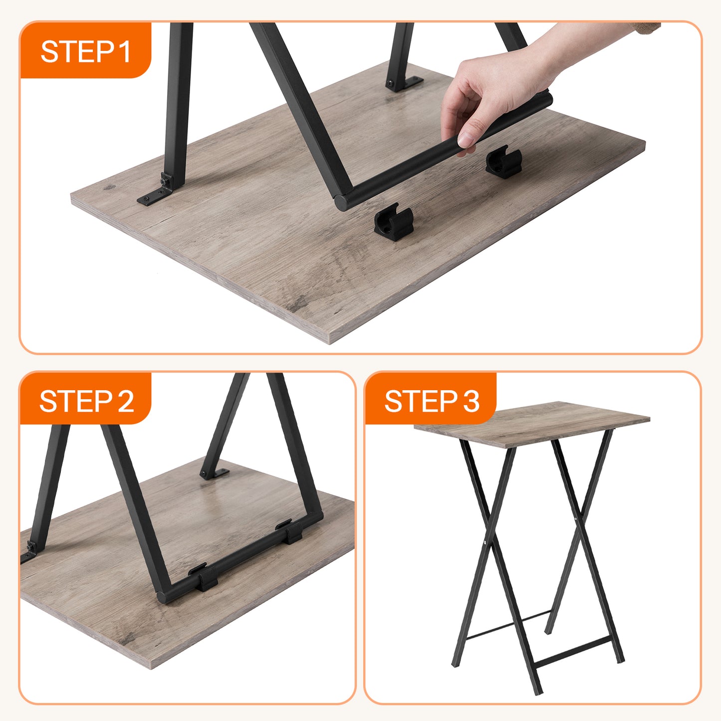 HOOBRO Folding TV Tray Table for Small Space / 2PICS