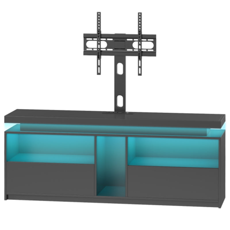 HOOBRO LED TV Stand with Mount, Swivel TV Stand Mount for 65 inch TV, Entertainment Center with Power Outlet, Height Adjustable TV Console with Storage for Living Room, Bedroom