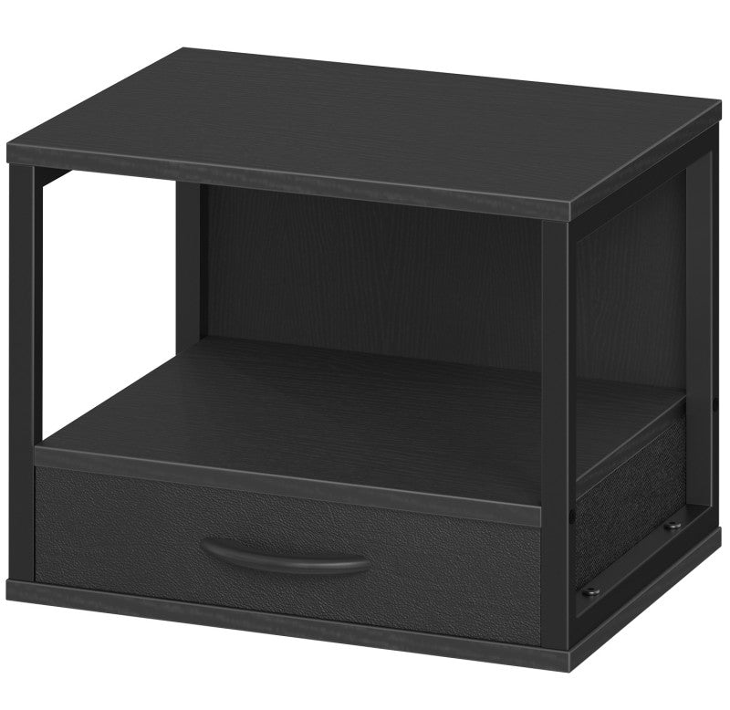 HOOBRO 2-Tier Desktop Printer Stand with Drawer, Under-Desk Printer Table with Storage Shelf, for Home Office, Kitchen, Fax Machine, Scanner