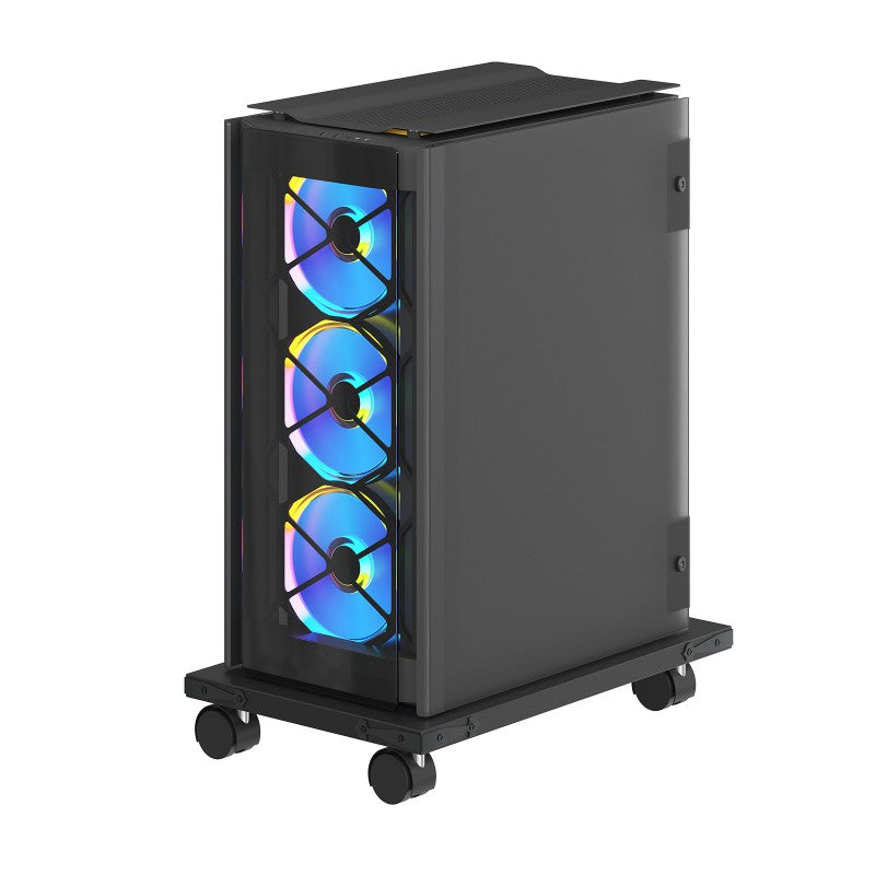 HOOBRO Mobile PC Stand, Ventilated Computer Tower Stand, PC Tower Holder with 4 Caster Wheels, CPU Holder Under Desk Fits Most Computer Host, for Office, Gamers