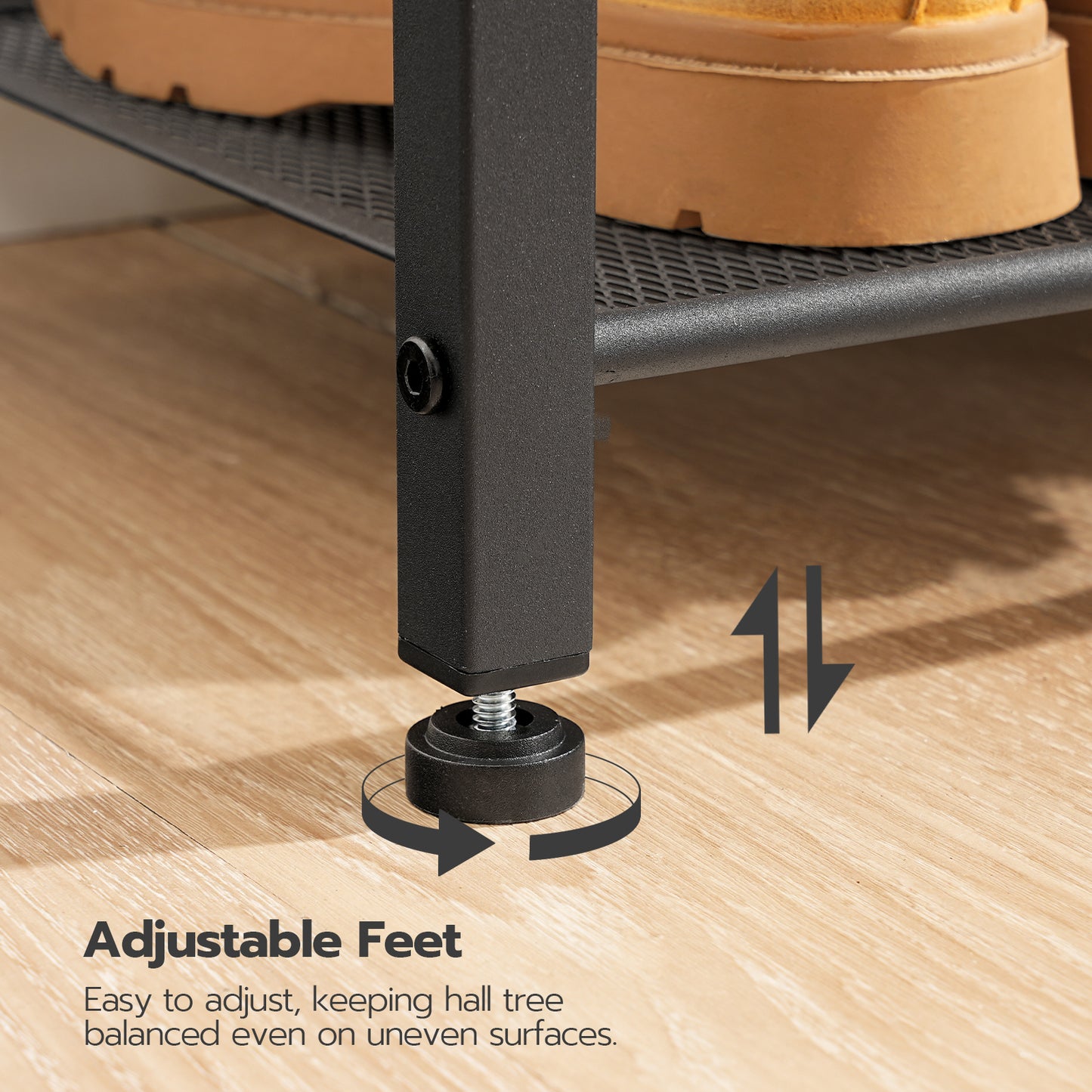 HOOBRO Hall Tree with Bench and Shoe Storage, Entryway Bench with Coat Rack, Shoe and Coat Rack for Entryway, Coat Rack with Shoe Storage and Reversible Storage Shelves