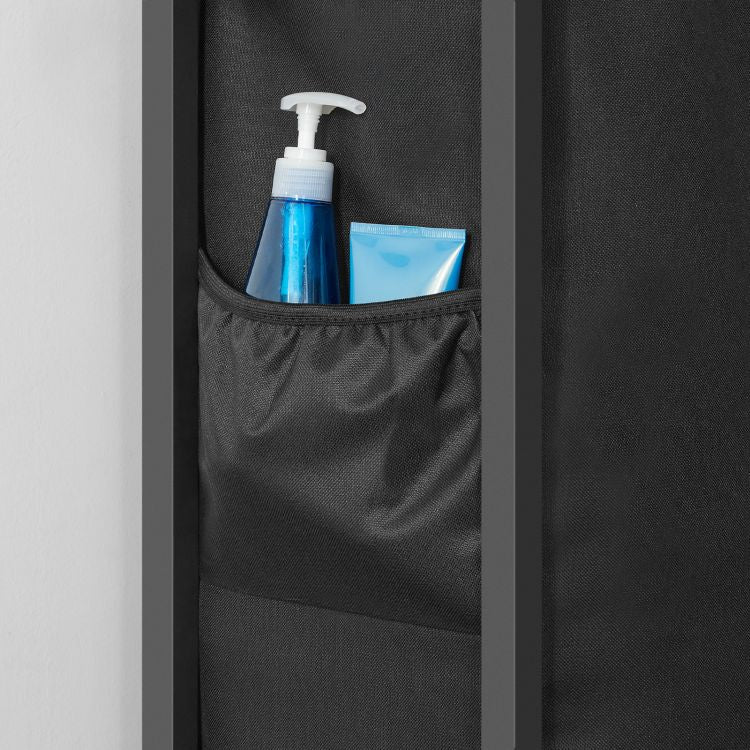 HOOBRO Slim Laundry Hamper with Lid, Rolling Laundry Sorter with Side Pockets and Handle, Laundry Basket with Wheels, Oxford Fabric Bag, Space-Saving