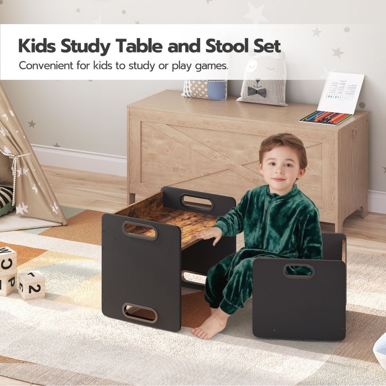 HOOBRO Montessori Weaning Table and Chair Set, Toddler Table and Chair Set, Montessori Furniture for Kids 1-3 Year Old, Kids Table and Chair Set for Reading