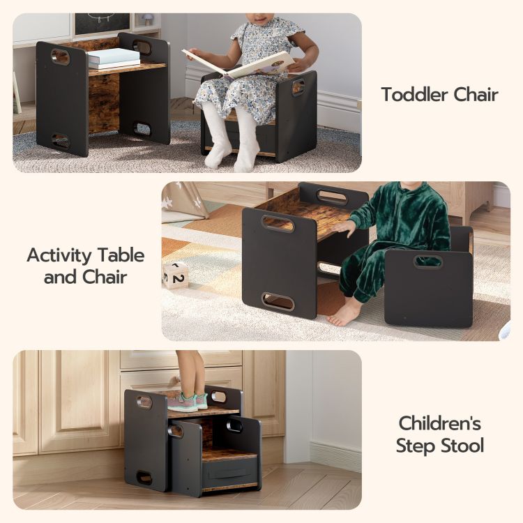HOOBRO Montessori Weaning Table and Chair Set, Toddler Table and Chair Set, Montessori Furniture for Kids 1-3 Year Old, Kids Table and Chair Set for Reading