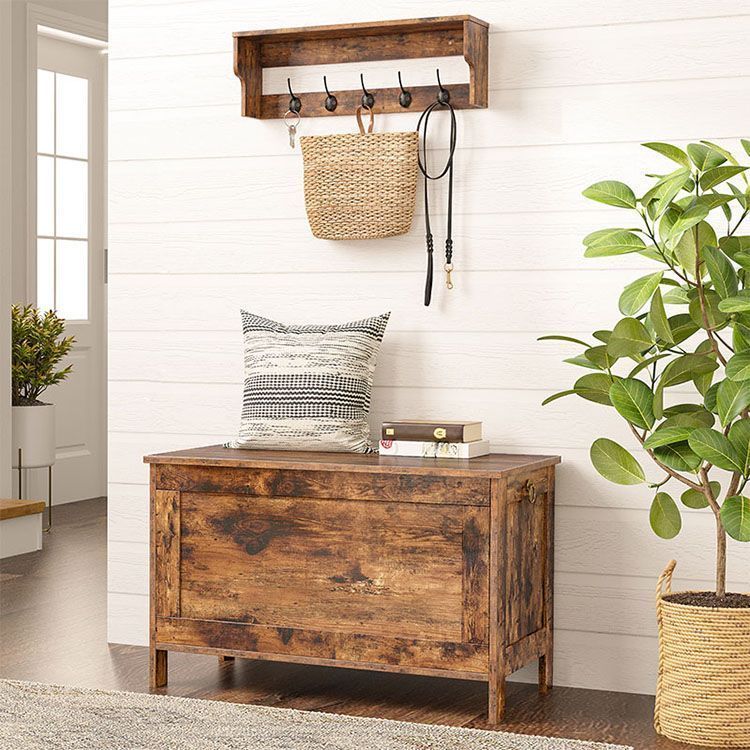 HOOBRO Storage Chest, Retro Toy Box Organizer with Safety Hinge, Entryway Storage Bench Supports 220 lb, 29.9 x 15.7 x 18.9 Inches, Toy Chest, Wooden Look, Easy Assembly