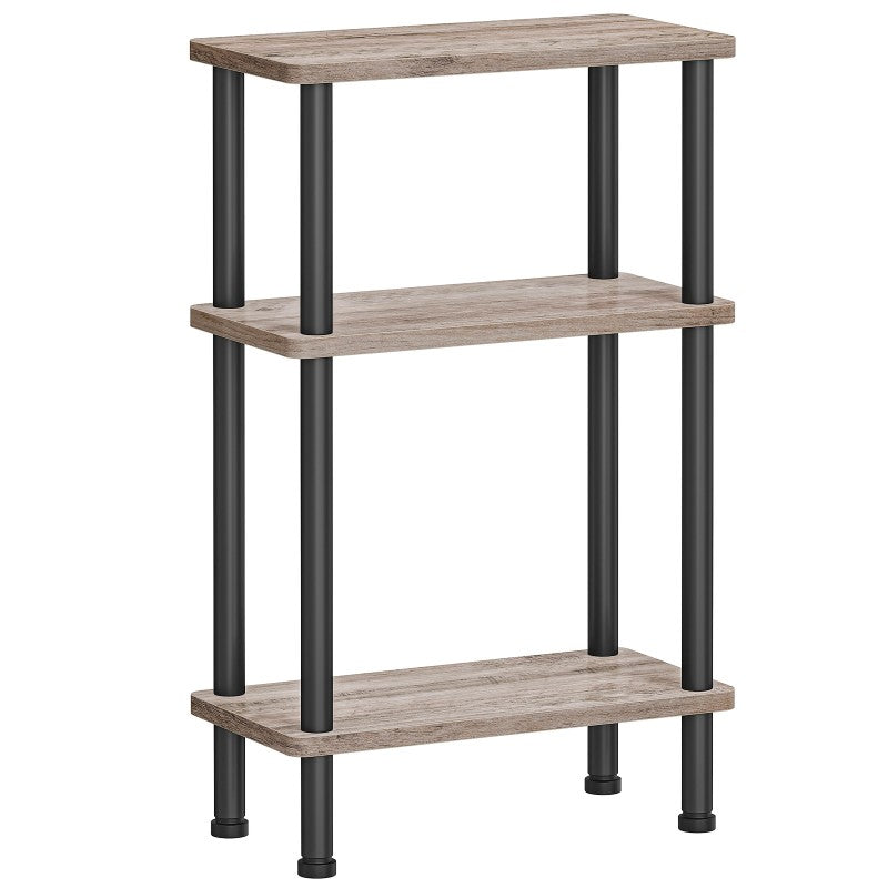 HOOBRO 3-Tier Narrow Side Table, Slim End Table, Skinny Nightstand Sofa Storage Shelf, Twist-On Assembly, No Tools Needed, for Living Room, Bedroom, Study