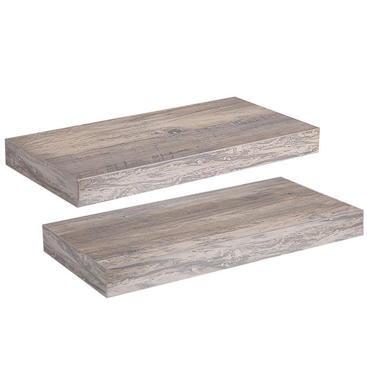HOOBRO Floating Shelves, Wall Shelf Set of 2, Hanging Shelf with Invisible Brackets, for Bathroom, Bedroom, Toilet, Kitchen, Office, Living Room Decor