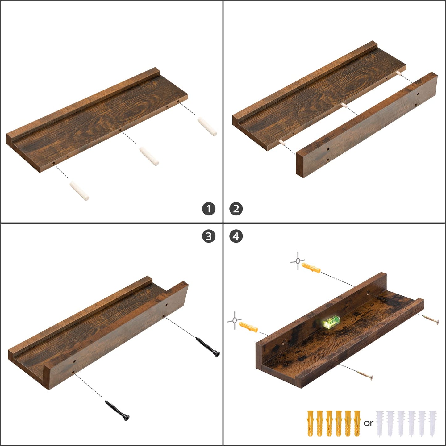 HOOBRO 35.4-inch Hanging Shelf Set /3PICS