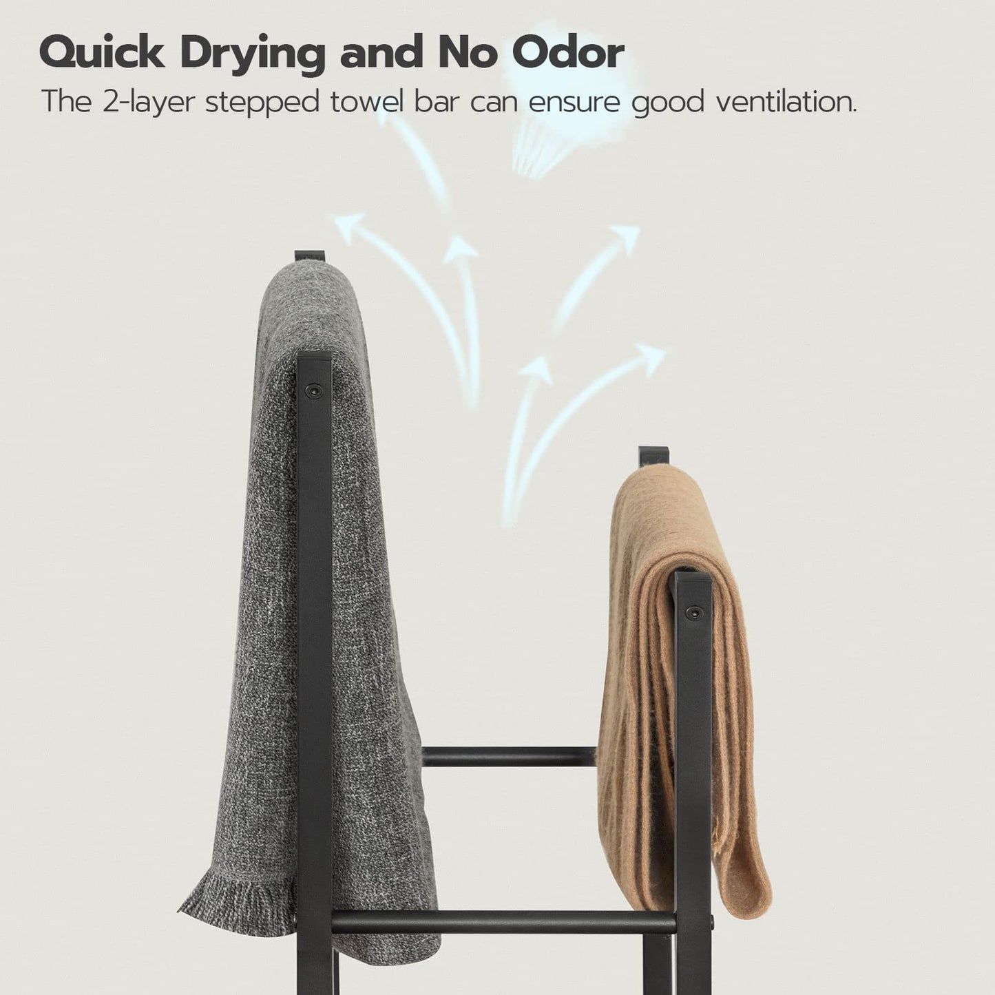 HOOBRO Free Standing Towel Rack with 2 Tier Blanket Rack