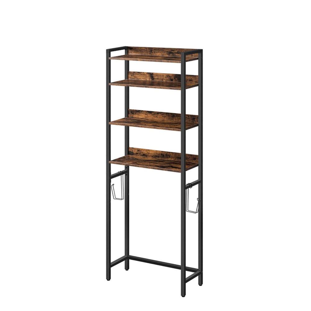HOOBRO Over The Toilet Storage Rack, 4 Tier Bathroom Organizer Over Toilet, Bathroom Storage Shelf, Rustic Brown