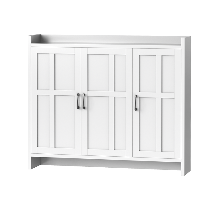 HOOBRO Shoe Cabinet Storage for Entryway, Wooden Shoe Organizer Cabinet With 3 Doors, 42.3" Freestanding Shoe Cabinet Storage for Closet, Adjustable Shelves, Large Capacity, Farmhouse