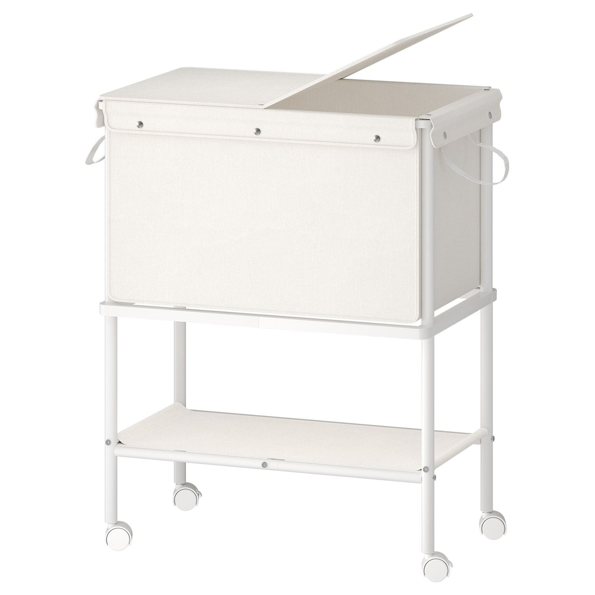 HOOBRO Mobile Laundry Hamper Cart with Lid and Bottom Storage Shelf