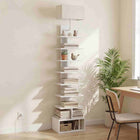 HOOBRO 9-Tier Floor Standing Narrow Bookshelf with Light for Small Space