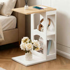 HOOBRO Multifunctional C-Shaped End Table with Charging Station