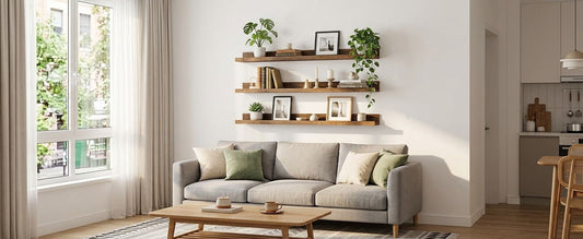 How Can You Decorate Your Walls with Floating Shelves in a Small Space?