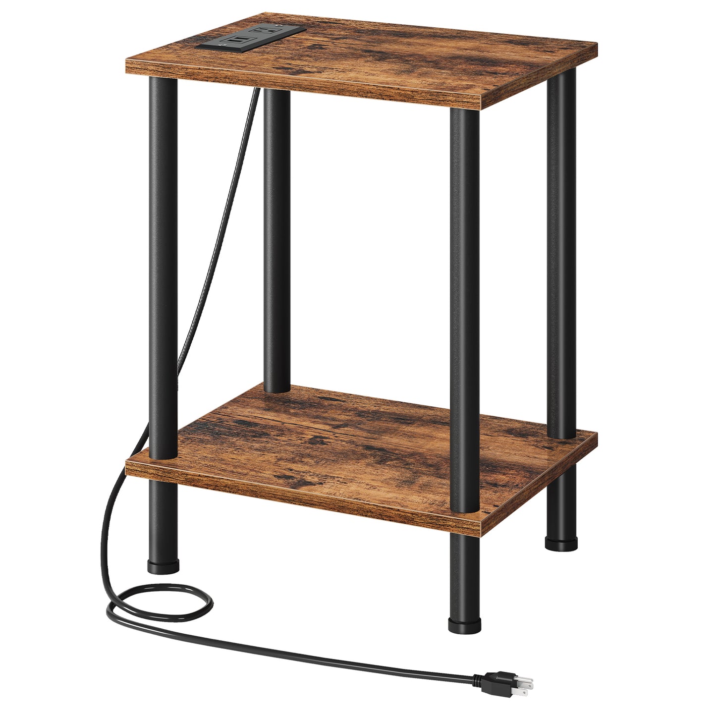 HOOBRO Side Table with Charging Station