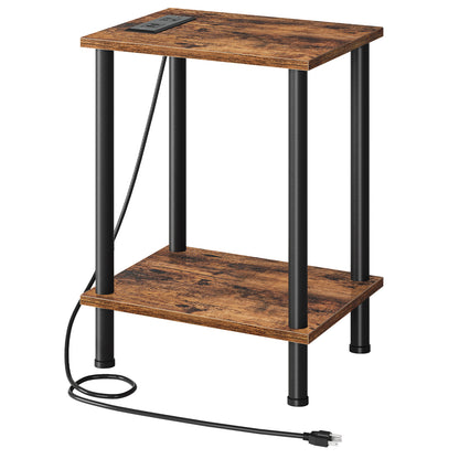 HOOBRO Side Table with Charging Station