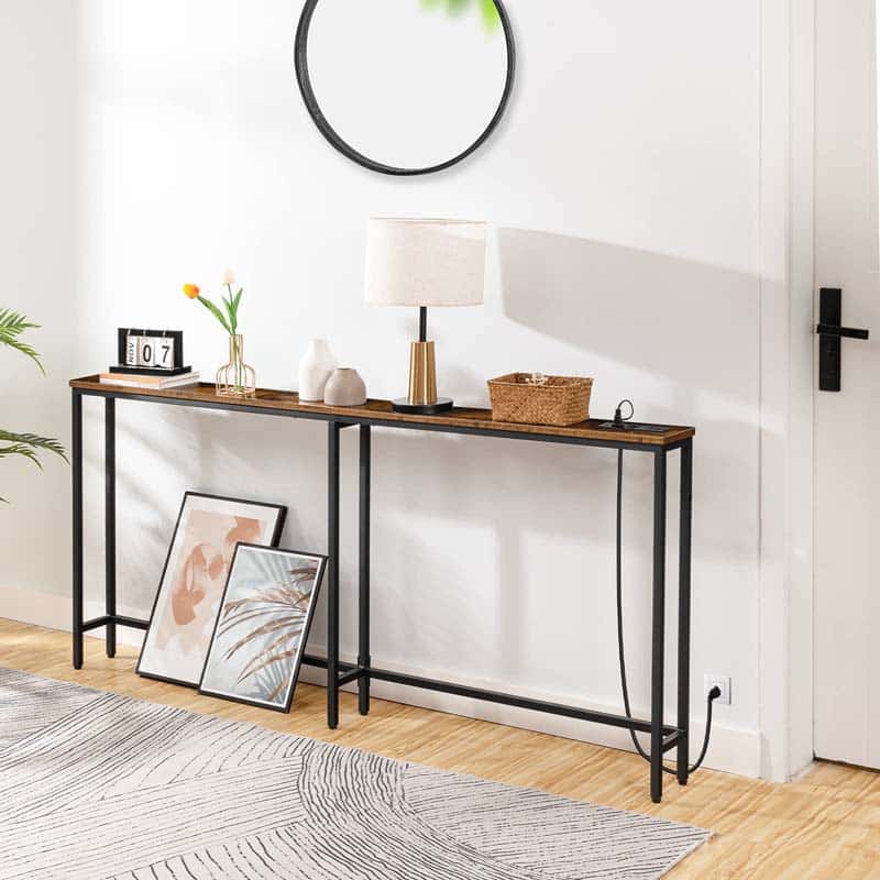 HOOBRO 70.9-Inch Extra Long Console Table with Charging Station & USB Ports