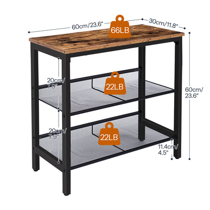 HOOBRO 3-Tier Narrow Side Table with Adjustable Shelves