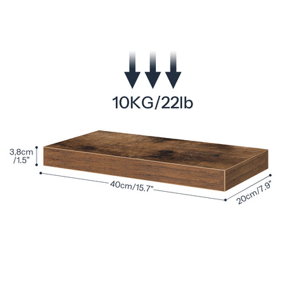 HOOBRO 15.7-inch Wall-Mounted Shelf with Invisible Brackets / 2PICS