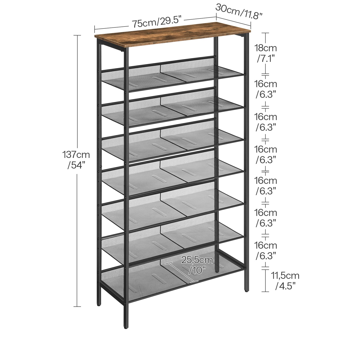 HOOBRO 29.5-inch 8-Tier Large Capacity Shoe Racks