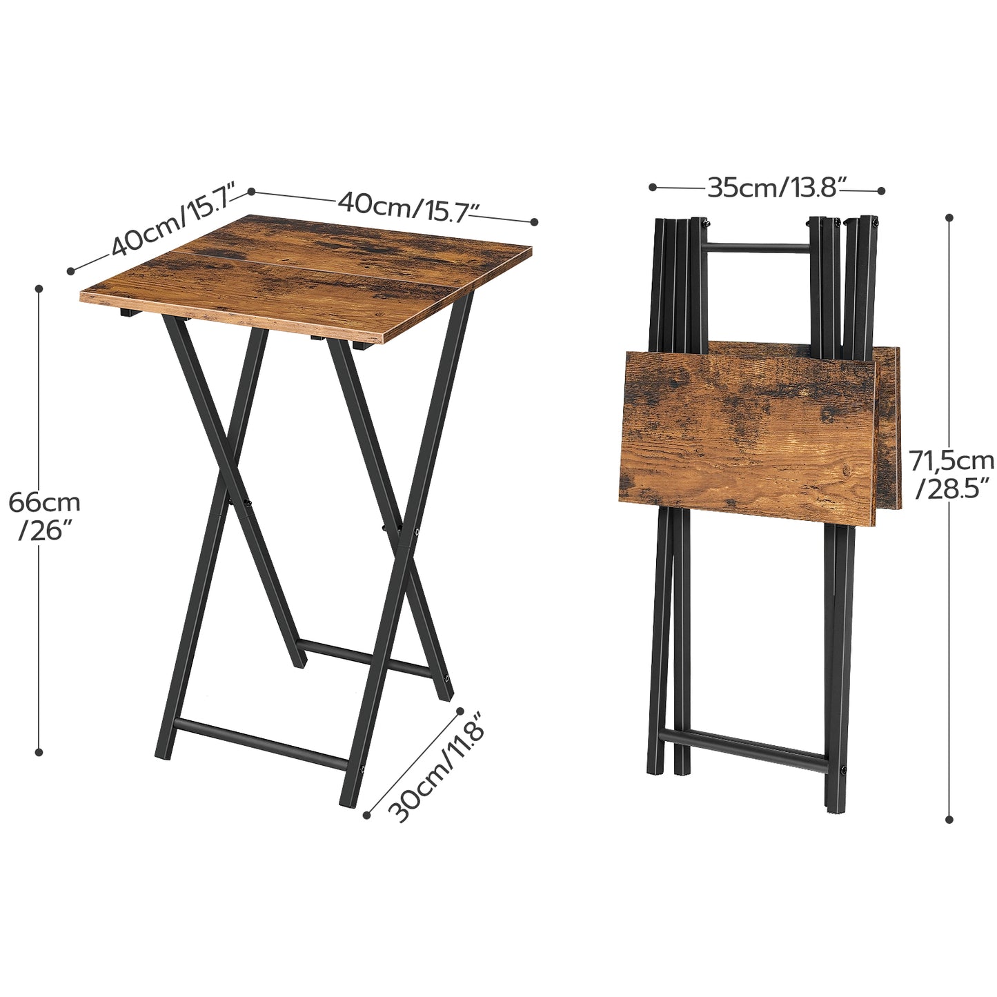 HOOBRO Wooden Folding Portable TV Tray Table