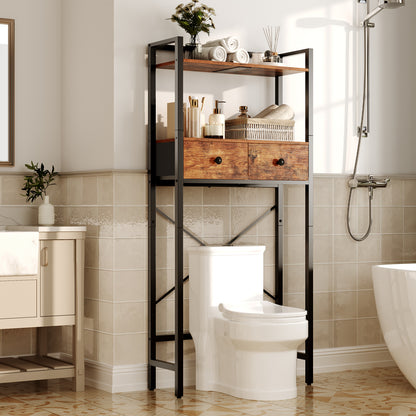 HOOBRO 3-Tier Over The Toilet Storage Rack with 2 Drawers