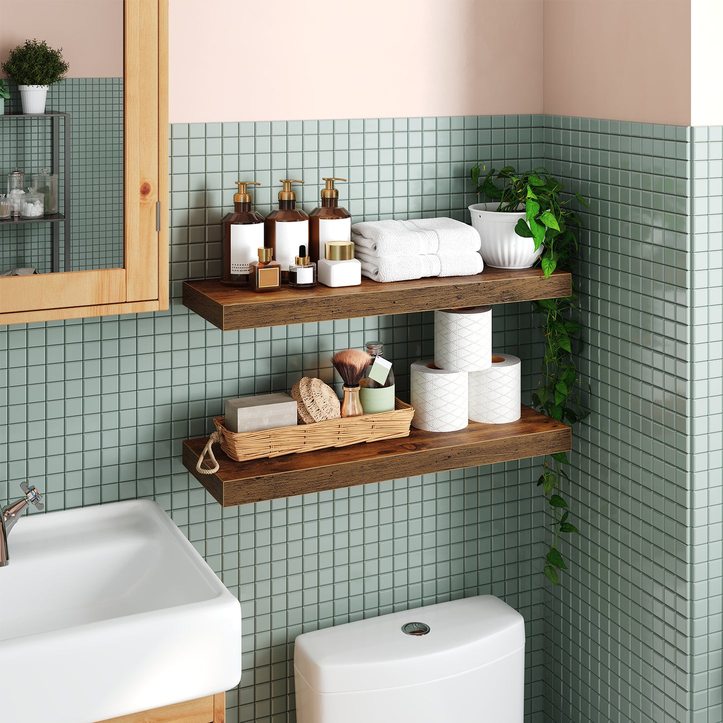 HOOBRO 23.6-inch Wall-Mounted Shelf  / 2PICS