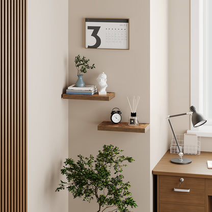 HOOBRO 15.7-inch Wall-Mounted Shelf with Invisible Brackets / 2PICS