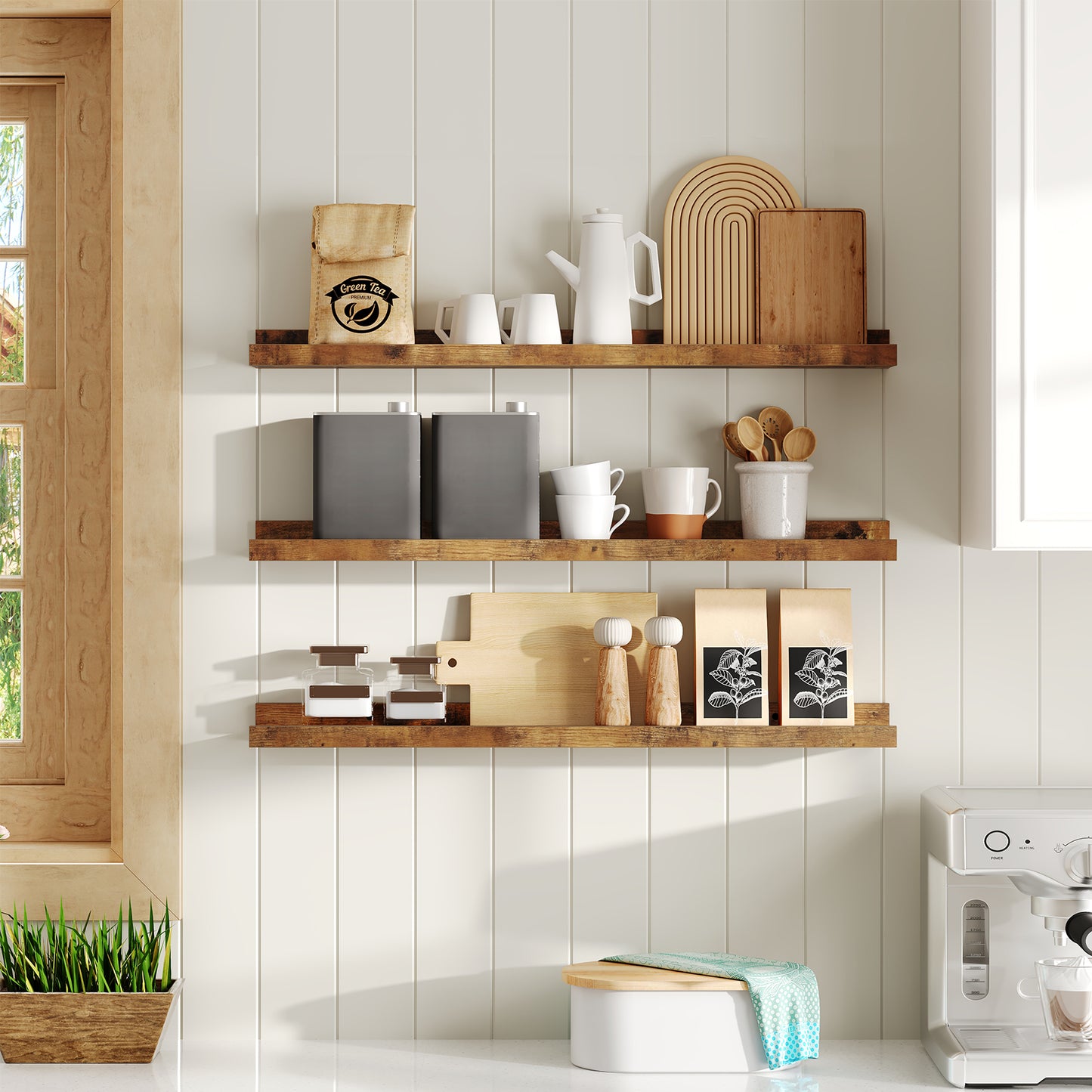 HOOBRO 35.4-inch Hanging Shelf Set /3PICS