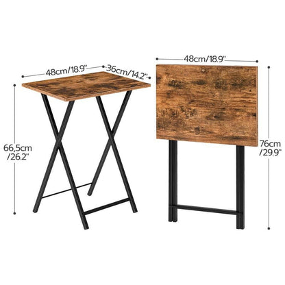 Size dimensions chart for the foldable TV tray table measuring 18.9 by 14.2 by 26.2 inches.
