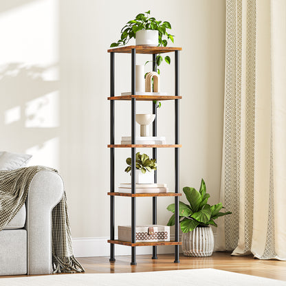 HOOBRO 5-Tier Square Corner Bookshelf