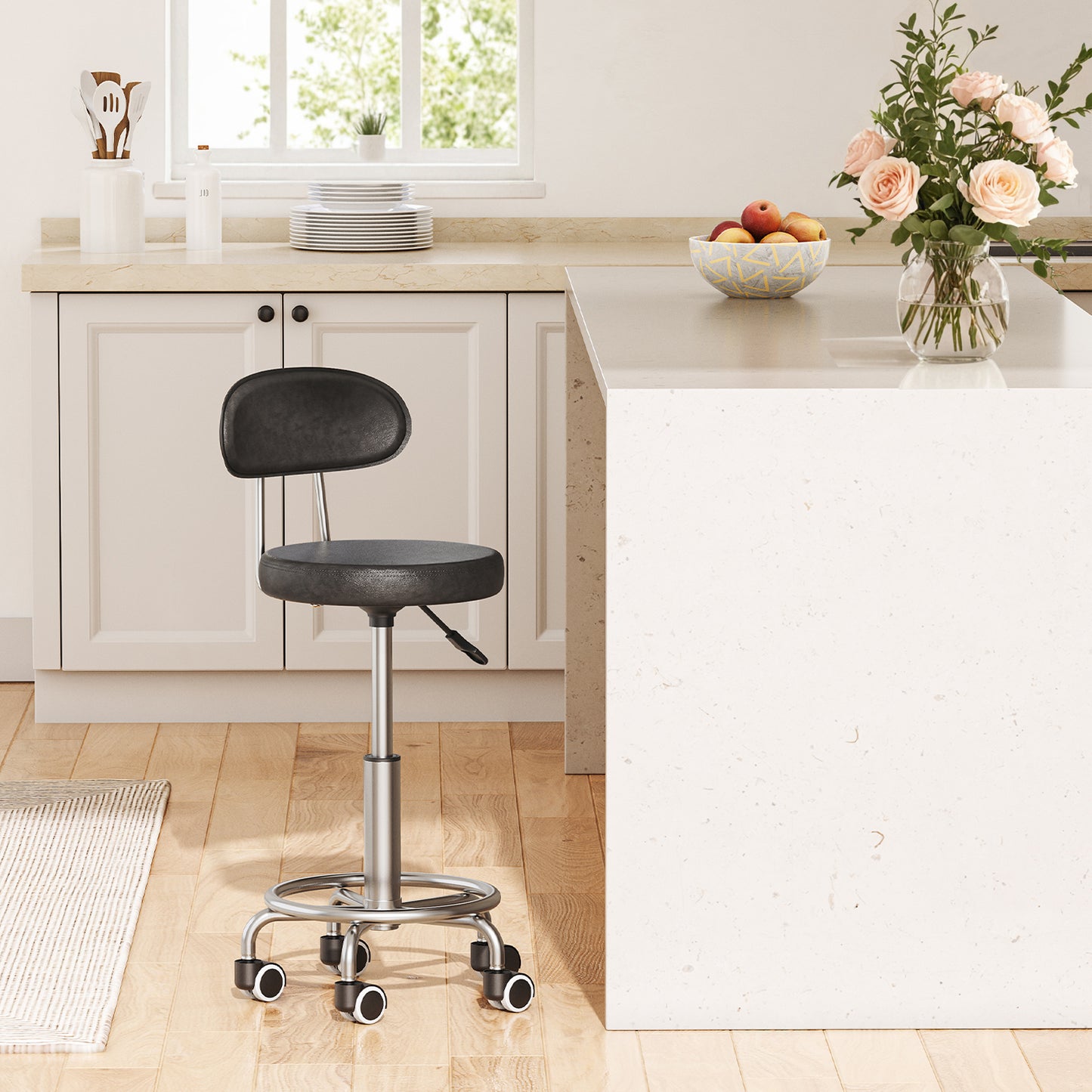 HOOBRO Height-Adjustable 360?? Swivel Chair with Charging Station