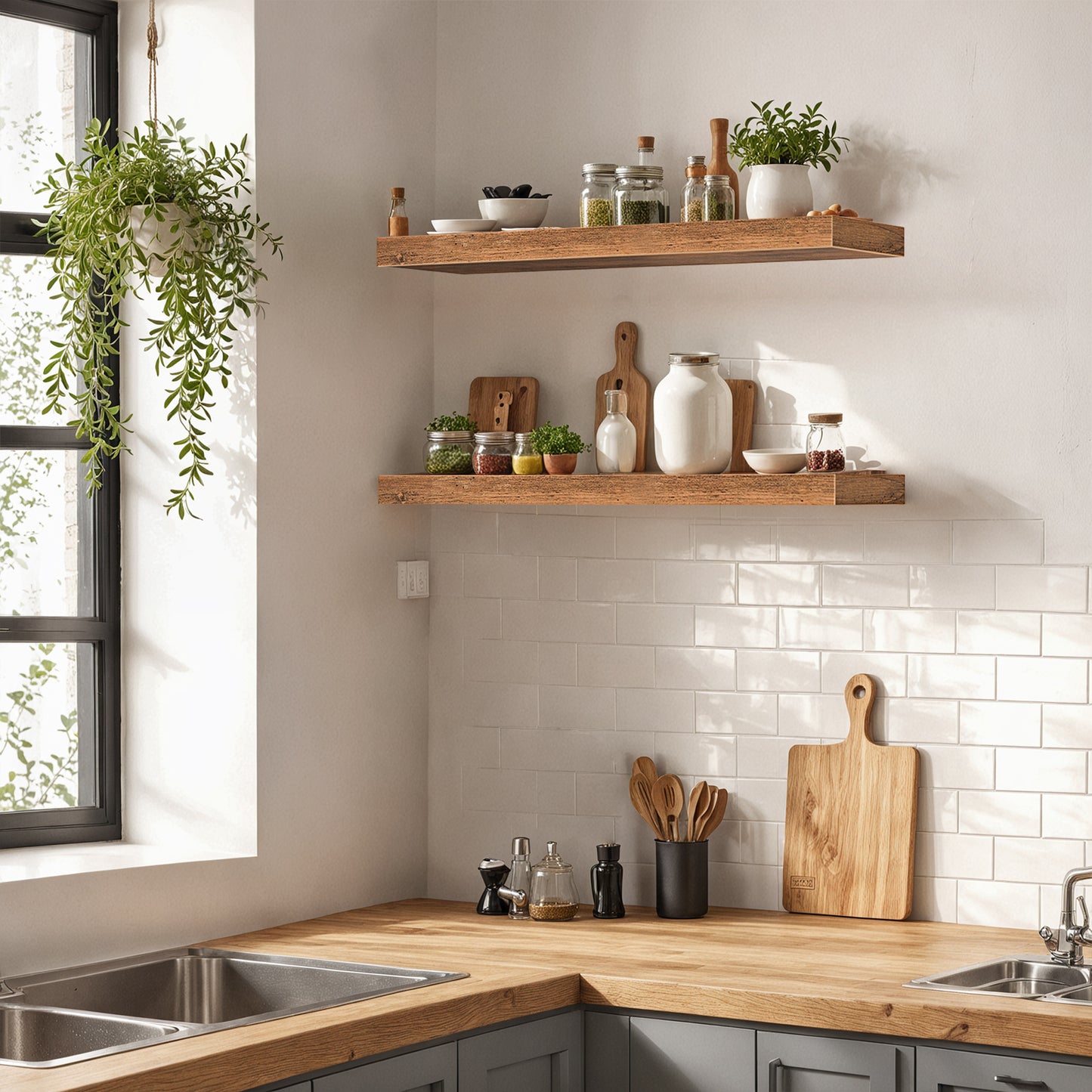 HOOBRO 23.6-inch Wall-Mounted Shelf  / 2PICS