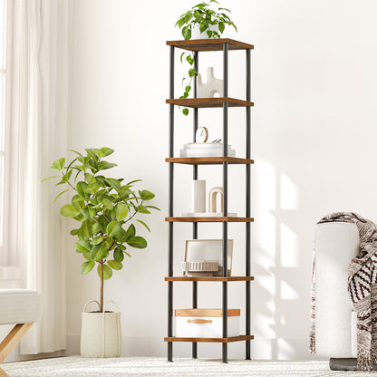 HOOBRO 6-Tier Square Rack Corner Bookshelf