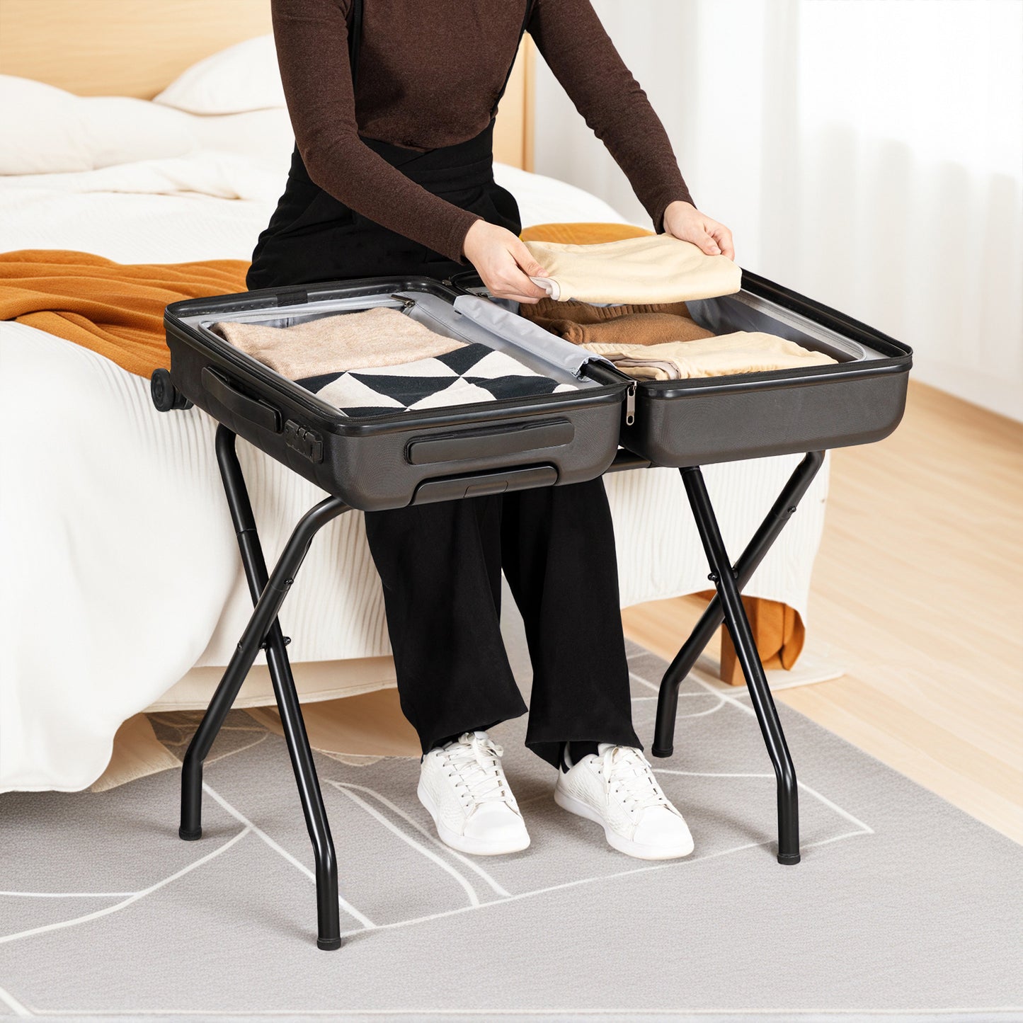 HOOBRO Metal Foldable Luggage Rack